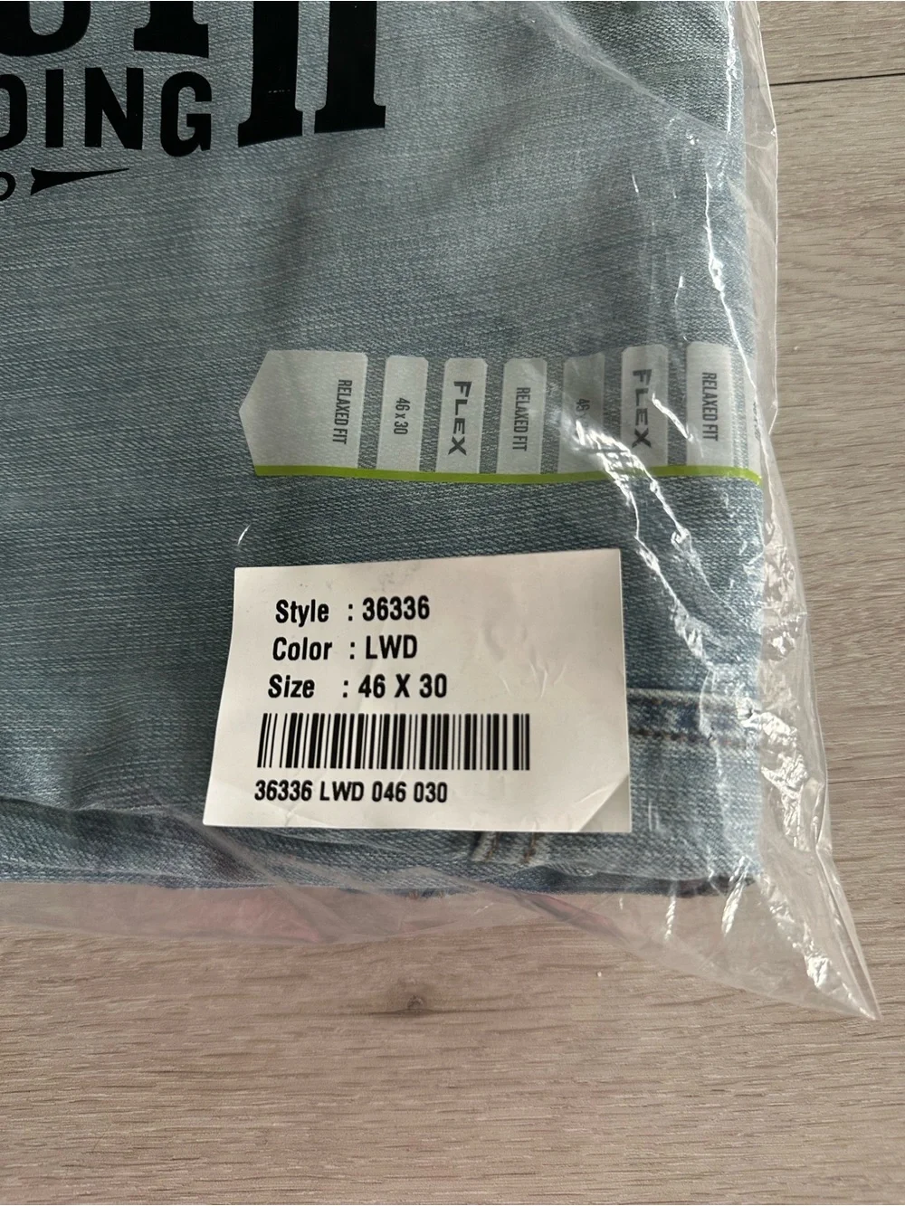Duluth Ballroom Double Flex Relaxed Fit Jeans Light Wash Denim 46x30 NWT IN PKG